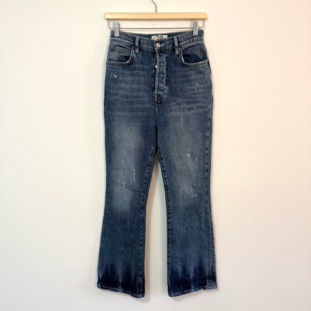 We The Free Free People Button Fly Bootcut Ombré Distressed Jeans Women’s 28